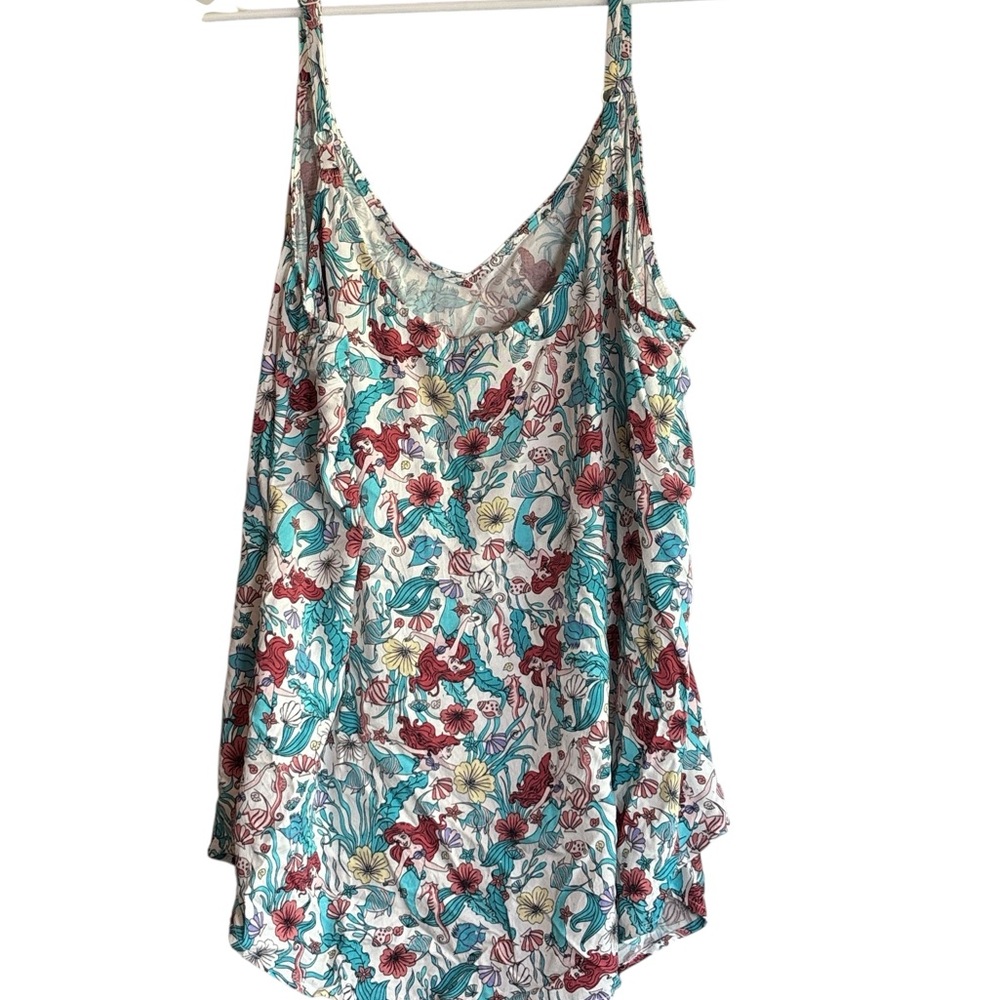 Disney Princess Ariel Little Mermaid Floral Tank Top Women’s Size 1 - Picture 2 of 8